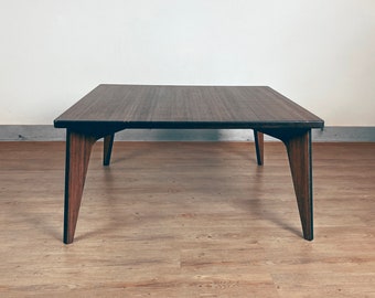 Square Dark Coffee Table | Low Seating Dining Table | Chabudai | Sustainably Made - Ebony Bamboo | LARGE