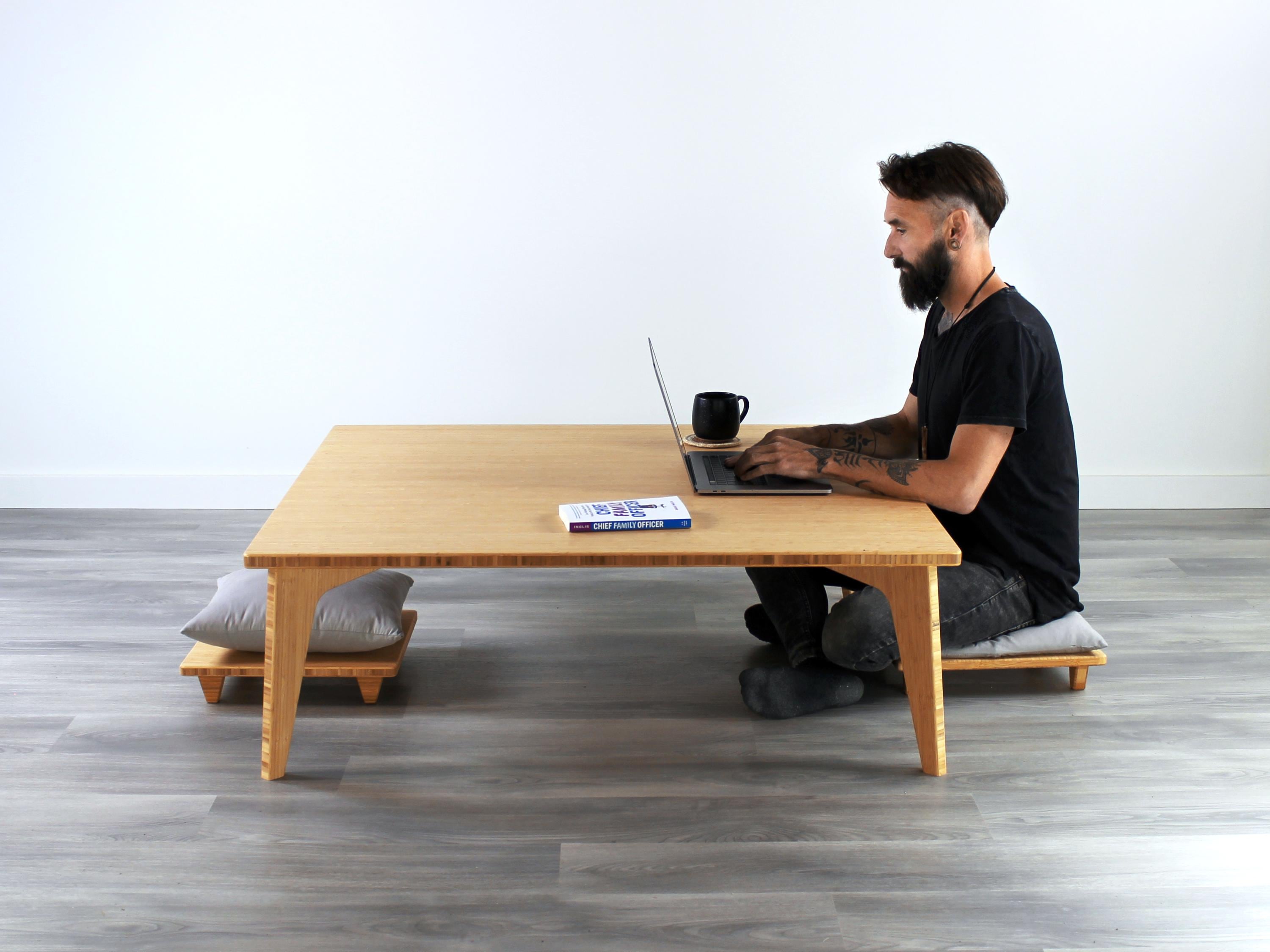 Square LOW Dining Table Set | Floor Seating | Mid-century
