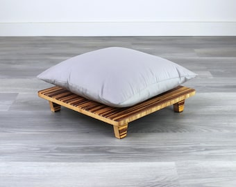 Floor Chair for Floor Seating | Floor Dining | Meditation Stool | Japanese Tatami Chabudai | Coffee Table Accessory - Tiger Stripe BAMBOO