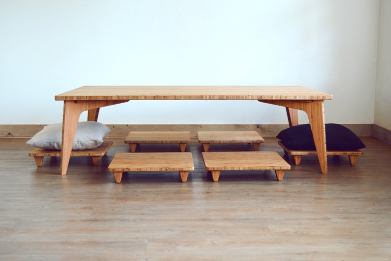 Floor Chair for Cushion/Pillow Meditation Stool Japanese Tatami Chabudai Coffee Table Accessory Natural BAMBOO image 7