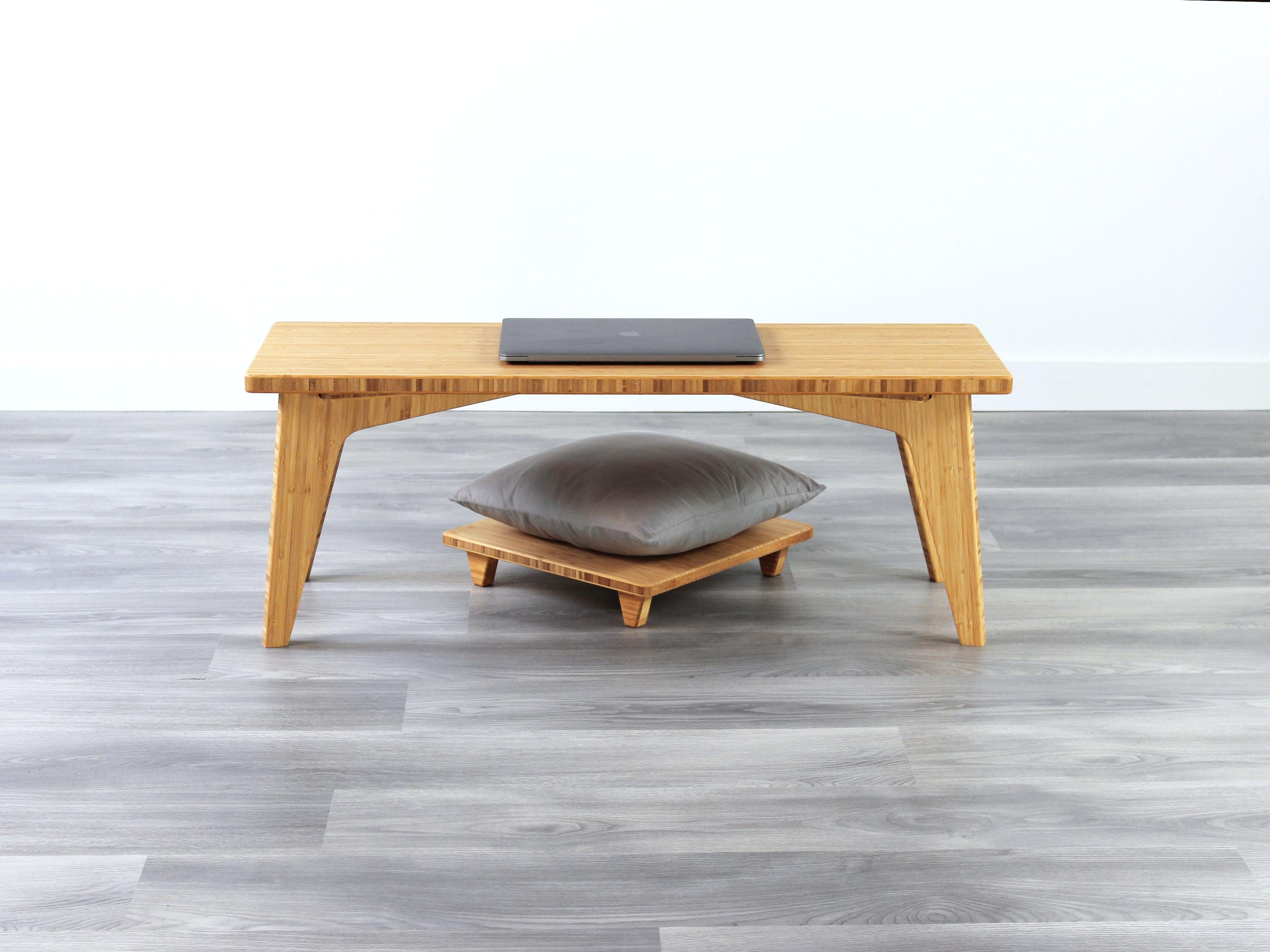 Low Bamboo Desk With Floor Seating | Japanese Style Work Table - Etsy