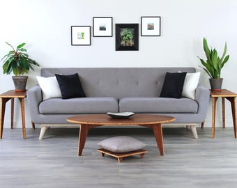 Chestnut Oval Coffee Table | Japanese Inspired Low Table | Chestnut Bamboo