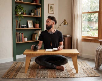 Low Work Computer Desk | Mid-century Modern | Chabudai Floor Desk