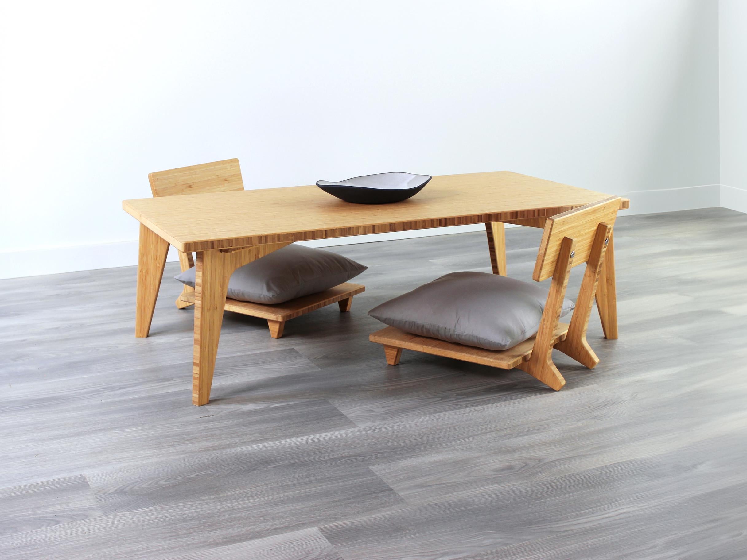 Low Desk With Floor Chair Designed for Wellness and Improved Posture A Modern Coffee Table Set With Floor Seating Etsy