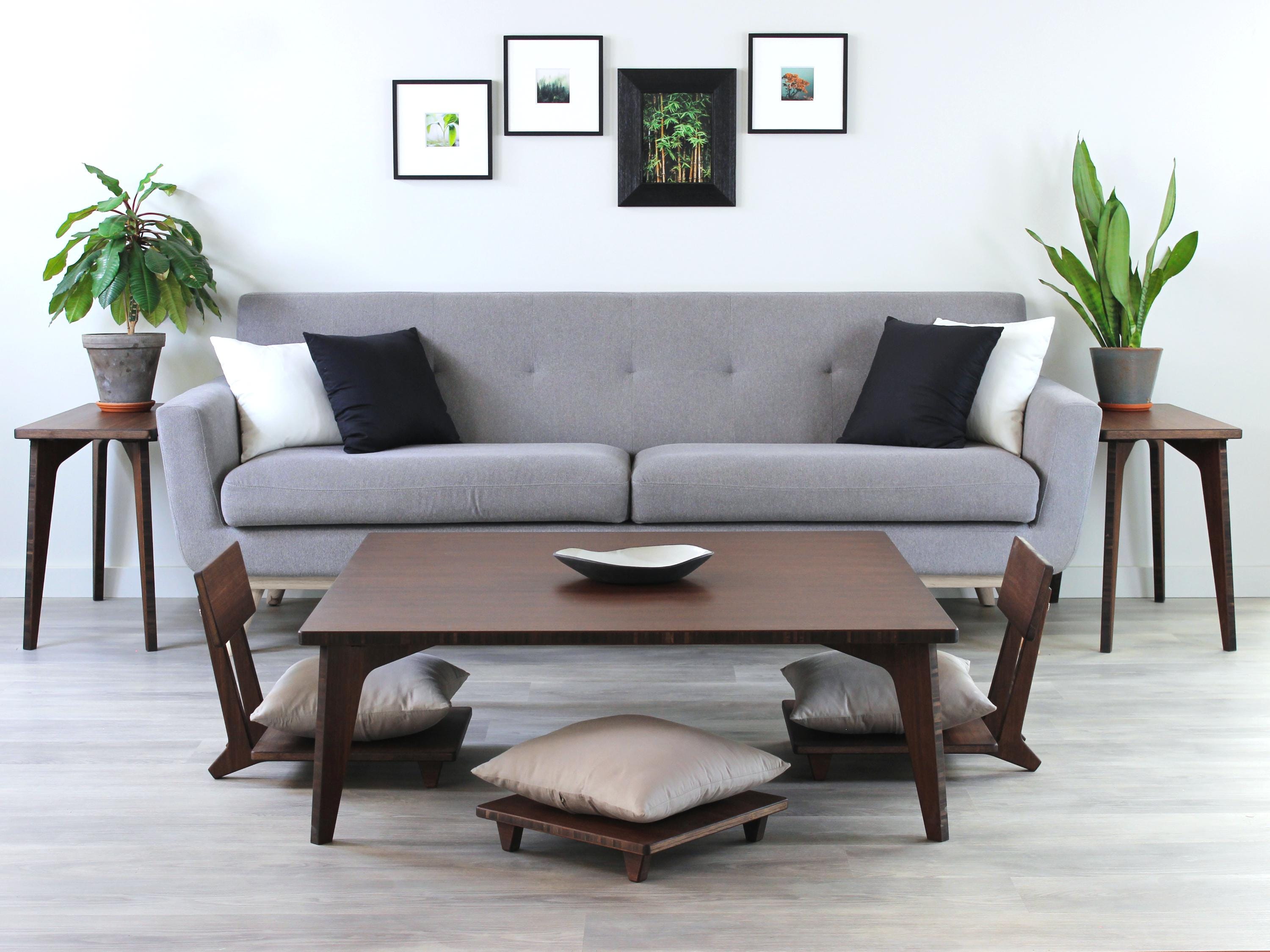Square LOW Dining Table Set | Floor Seating | Mid-century