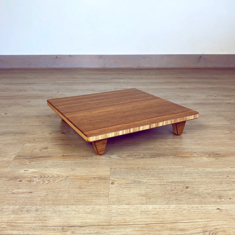 Floor Chair for Cushion/Pillow Meditation Stool Japanese Tatami Chabudai Coffee Table Accessory Natural BAMBOO Walnut Bamboo