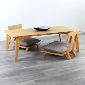 Small Rectangle LOW Dining Table, Coffee Table or Desk | Japanese Mid-Century | Chabudai | Tatami | Natural Bamboo