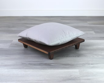 Floor Chair for Floor Seating, Floor Dining | Meditation Stool | Japanese Tatami Chabudai | Coffee Table Accessory - Walnut BAMBOO