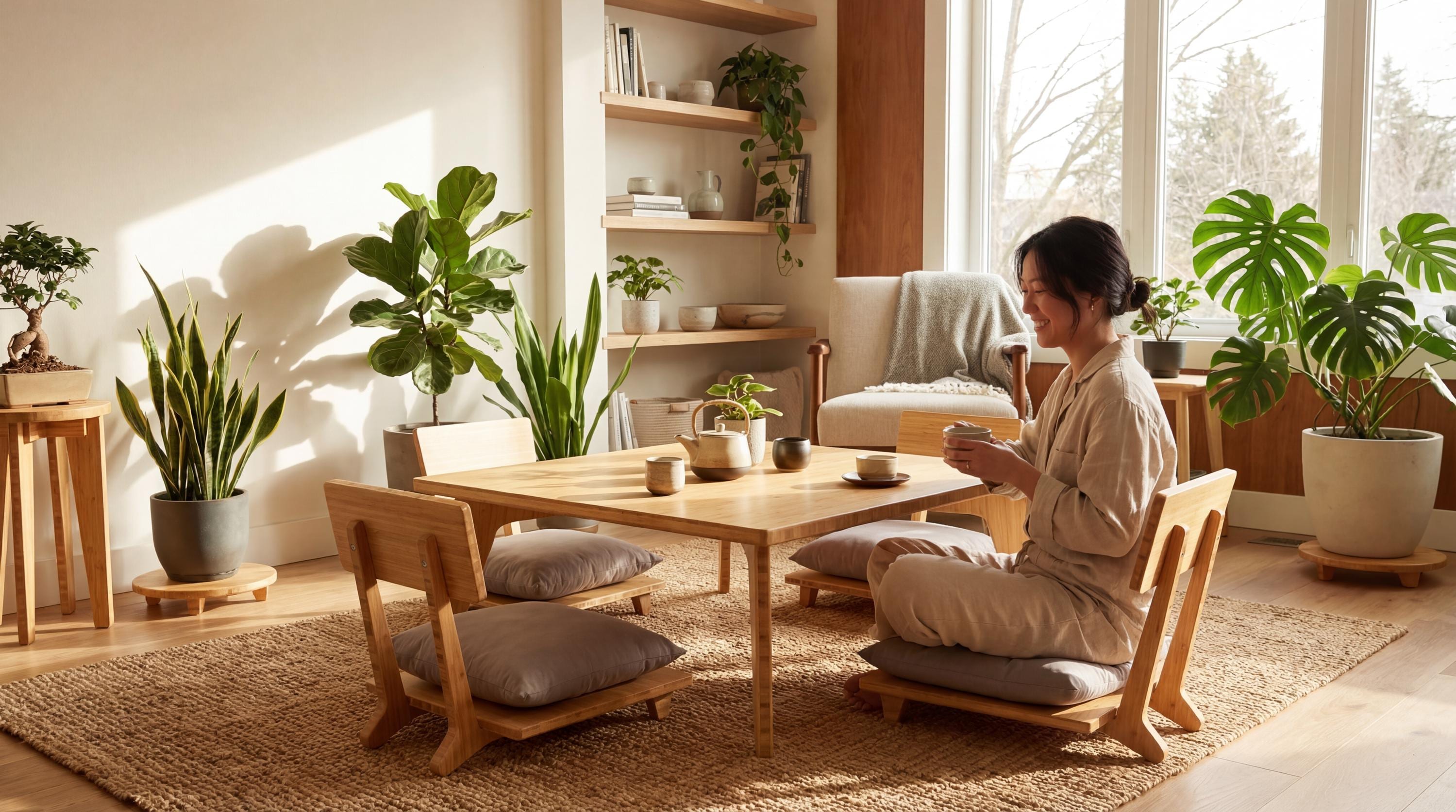 LOW Square Desk Set | Floor Seating | Mid-century Japanese