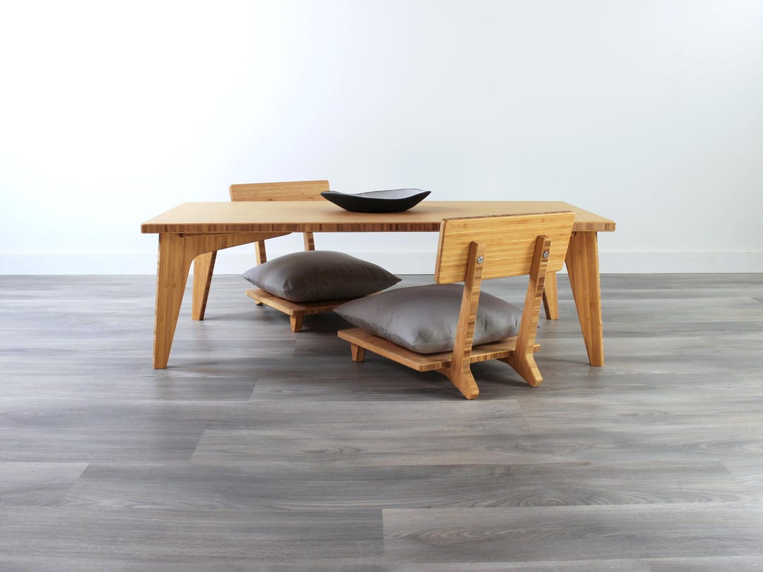 LOW Dining Table Japanese Dining Table Coffee Table Chabudai Tatami With Floor Chair for Pillow cushion Natural BAMBOO SMALL Etsy Singapore