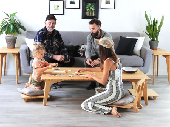 Rectangle Coffee Table Set | Mid-century Japanese Floor Seating