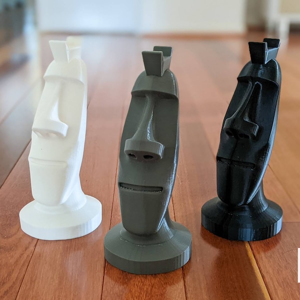 Moai Head Phone Stand | 3 Colours: Black, White, Grey | 3D Printed | Father's Day Gift