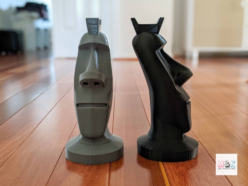 Black Moai Headphone Stand 3D Printed Easter Island Christmas Present