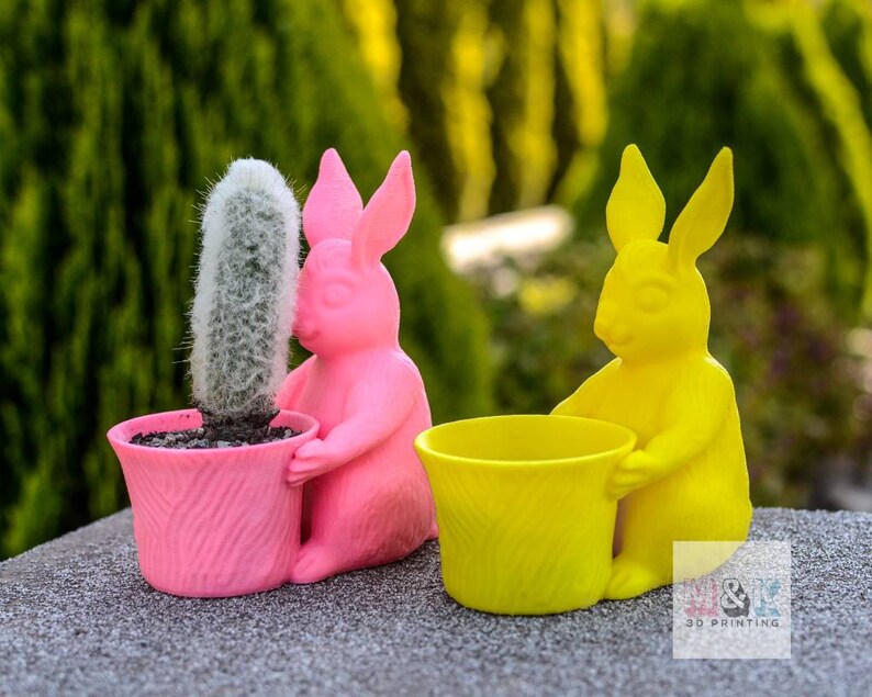 Easter Bunny Pot Planter 3D Printed Rabbit Chocolate Holder Etsy