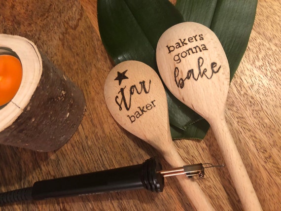 Gifts for Child Bakers Bake Off Quote Hand Burned Wooden Sooons Children\u2019s Baking Gifts Child/'s Star Baker Wooden Spoon
