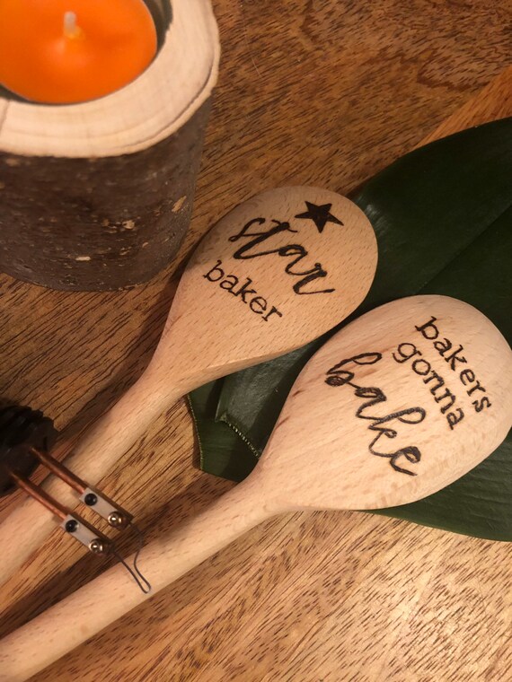 Gifts for Child Bakers Bake Off Quote Hand Burned Wooden Sooons Children\u2019s Baking Gifts Child/'s Star Baker Wooden Spoon
