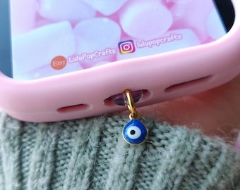 Mini Evil Eye Phone Dust Plug - Dust Plug - Cute Small Phone Dust Cover - Phone Charm - Gift - Phone Accessory - Phone Charm