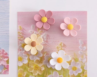 Kawaii 4pcs Daisy Flower Magnet Set - Aimants de réfrigérateur mignons - Aimants de fleurs - Ensemble d’aimants 3D - Décoration de bureau - Cadeau - Aimants de réfrigérateur