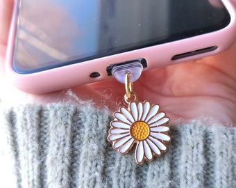 Daisy Dust Plug - Cute Flower Charm - Phone Dust Plug - Flower Lover Charm - Charm - Kawaii Phone Dust Plug - Switch Charm -