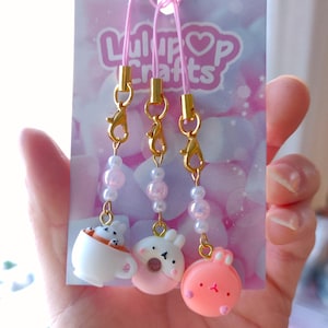 3D Kawaii Clay Charm: Pastelowy wisiorek do telefonu w kształcie jedzenia
