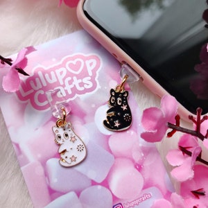 Kawaii Cosmic Cat Phone Dust Plug: Neko Charm