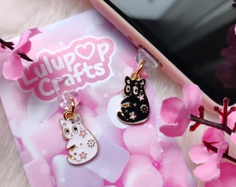 Kawaii Cosmic Cat Phone Dust Plug: Neko Charm