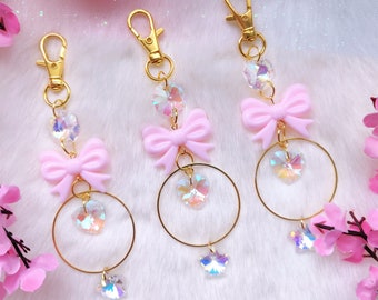 Llavero atrapasol de cristal: llavero con dije pastel kawaii