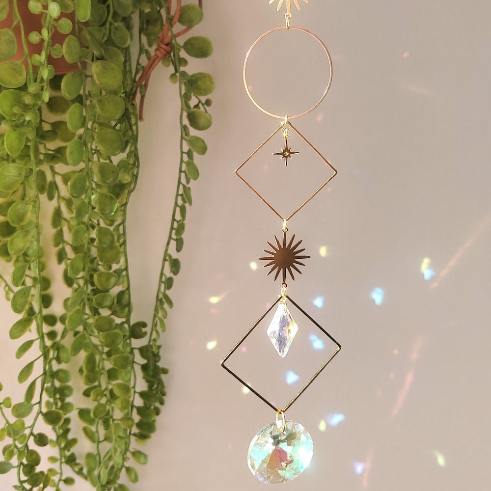 Prism suncatcher with crystals