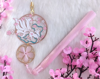 Kitsune Tassel Bag Charm – Japanese Keychain, Kawaii