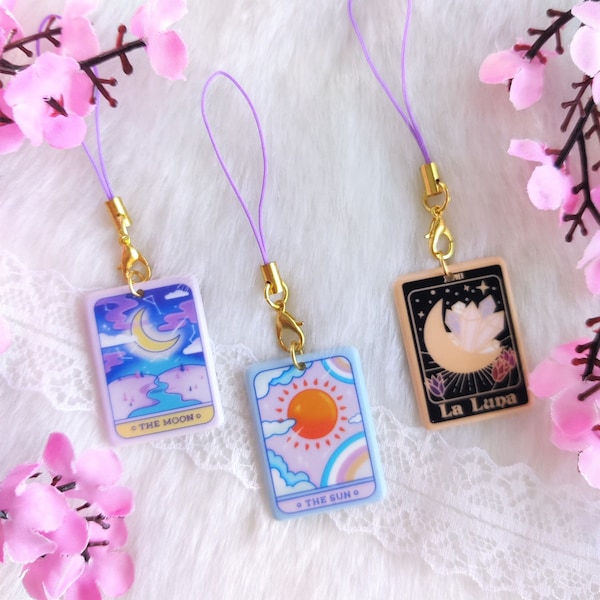 Cute Pastel Tarot Card Charm - Kawaii Tarot Keychain - Keyring - Phone Charm - Charm