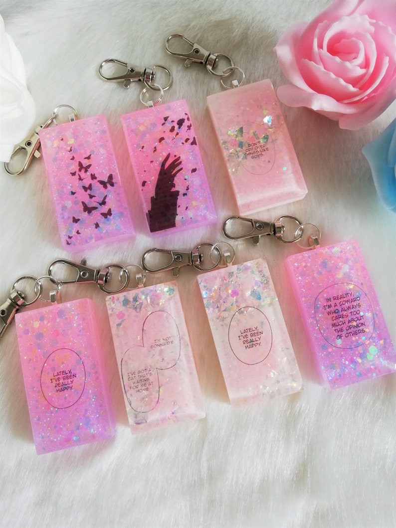 Aesthetic Resin Manga Speech Bubble Keychain Resin Keyring Etsy