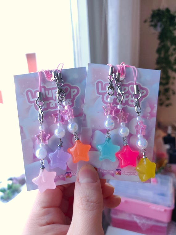 Kawaii Puffy 3D Pastel Star Charm: Keychain, Planner, Switch Accessory