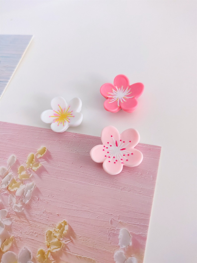 Kawaii Sakura Magnets Set Cute Pastel Sakura Magnets Cute Magnets for Fridge Magnets For Locker Cute Pastel Magnet Set Gift Idea zdjęcie 1