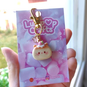 Strawberry Cream Cat Keychain
