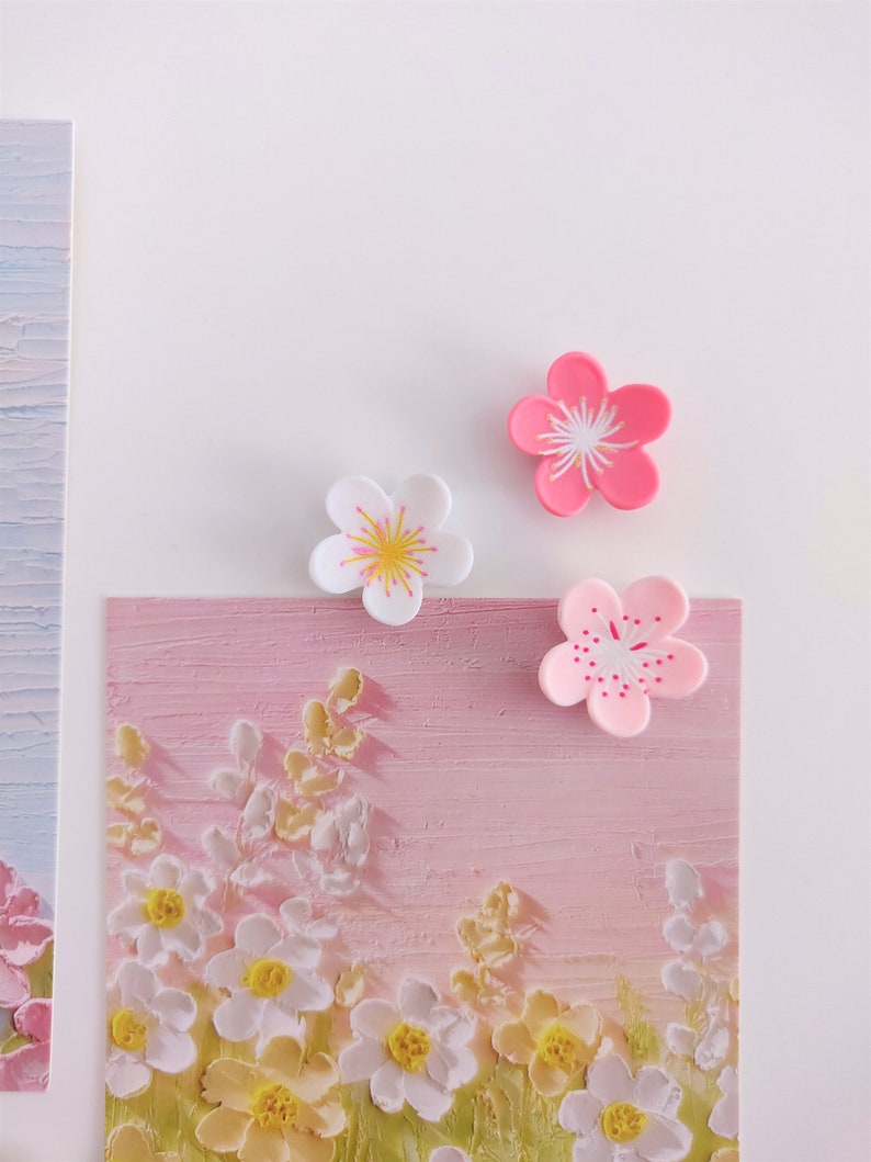 Ensemble d'aimants Kawaii Sakura Aimants Sakura pastel mignons Aimants mignons pour réfrigérateur Aimants pour casier Ensemble d'aimants pastel mignons Idée cadeau image 2