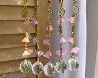 Lily of the Valley Crystal Suncatcher: Car Rear View Mirror Charm