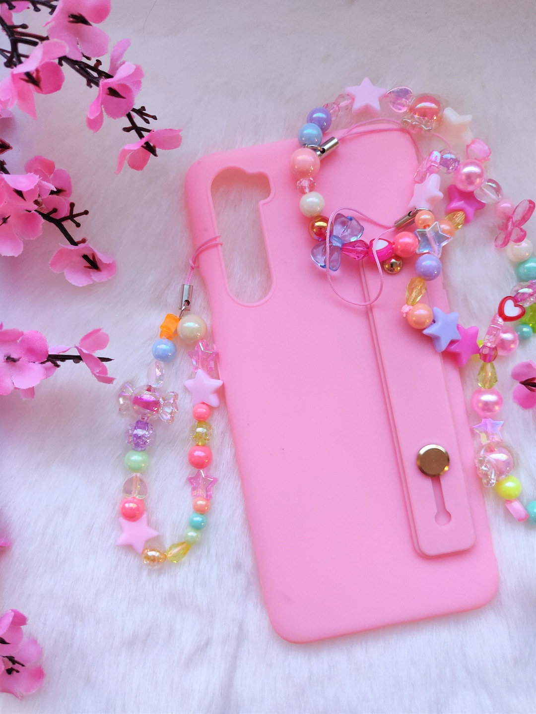 Kawaii Phone Strap - Cute Pastel Beaded Phone Charm - Bead Phonecharm ...