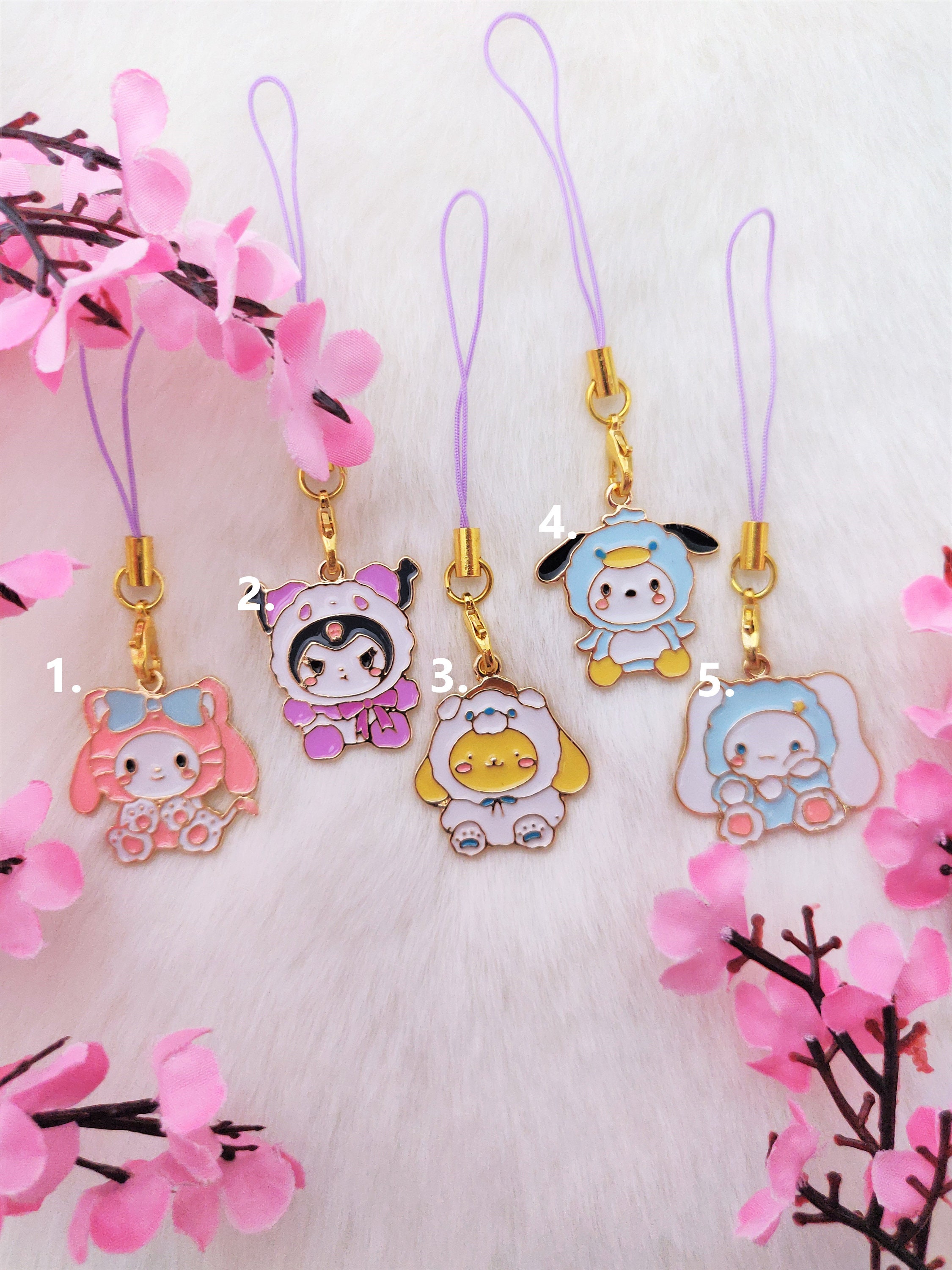 Kawaii Anime Character Phone Charm Cute Phone Charm Pastel Etsy