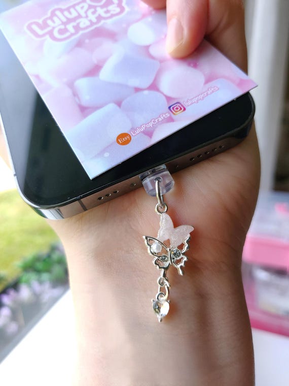 Charging Port Dust Plug Charm Kawaii Kawaii Butterfly Dust Plug