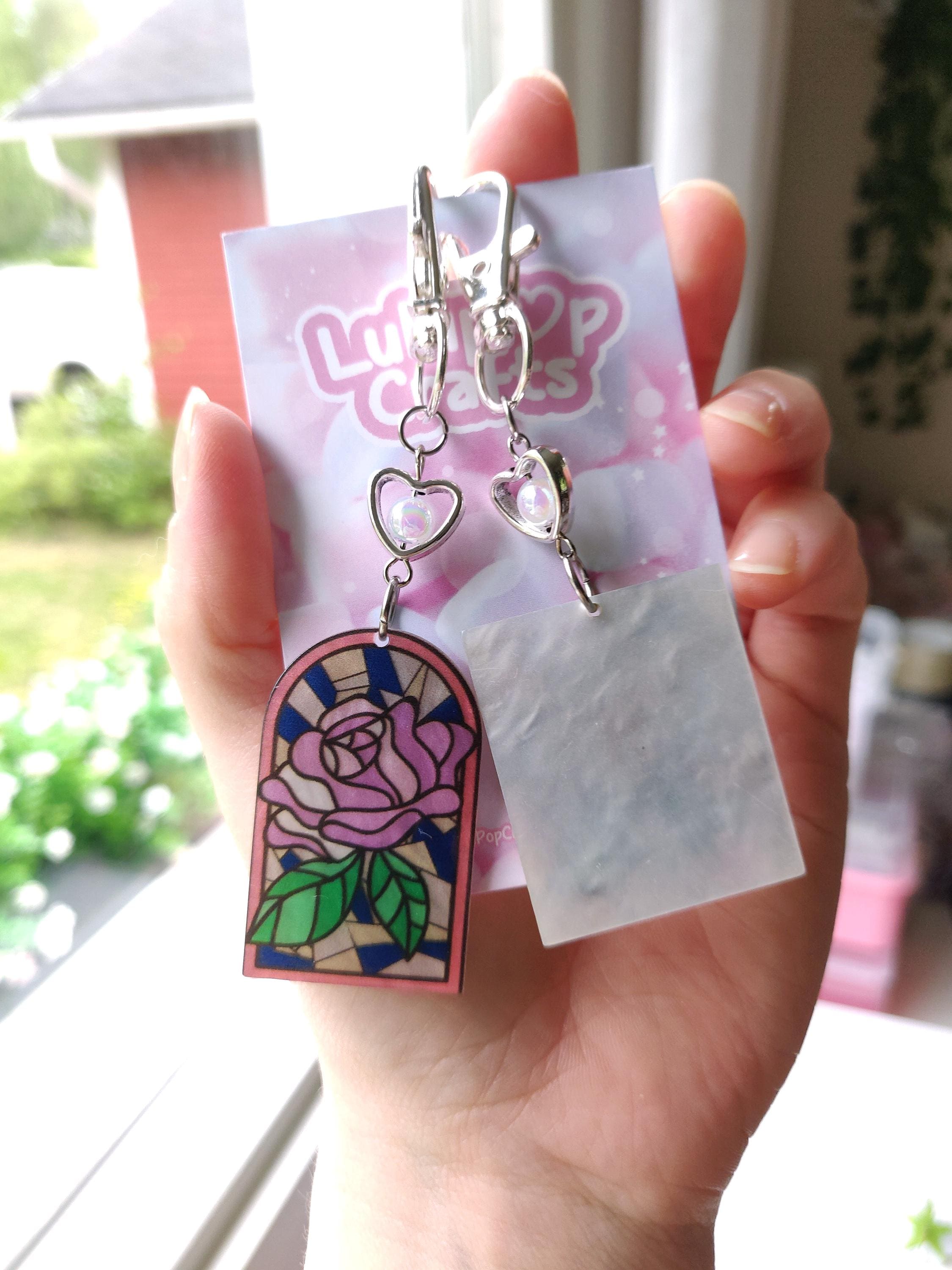 Stained Glass Style Keychain: Acrylic Heart Charm - Etsy