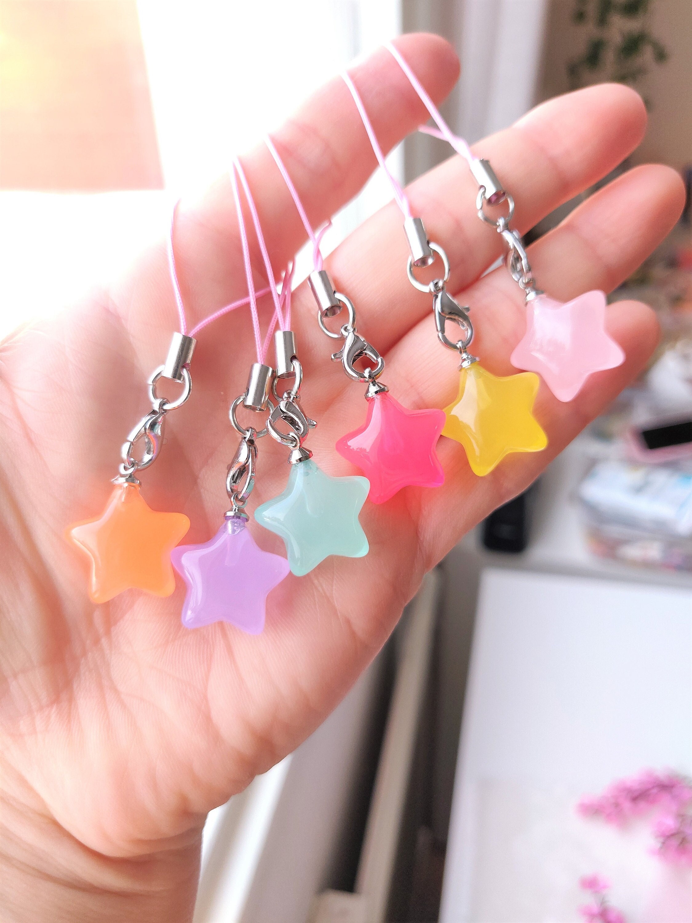 Mini Star Charms | Enameled Star Charm | Enamel Pendant | Tiny Star Drops | Kawaii Planner Charm | Pastel Kei Jewellery Making (5pcs / Gold & White /