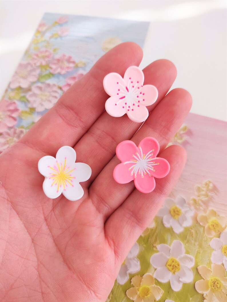 Kawaii Sakura Magnets Set Cute Pastel Sakura Magnets Cute Magnets for Fridge Magnets For Locker Cute Pastel Magnet Set Gift Idea zdjęcie 4