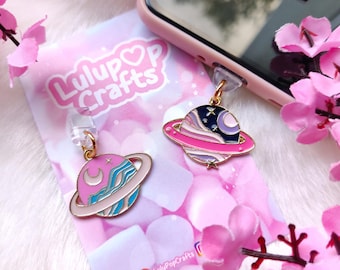 Kawaii Planet Dust Plug: Galaxy Phone Charm