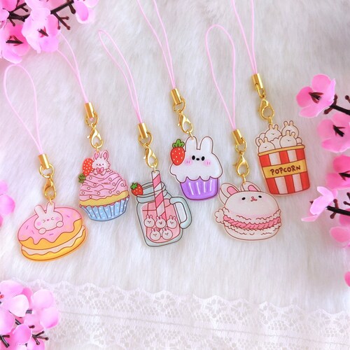 Kawaii Keychain Cute Pastel Charm Phone Charm Anime Etsy