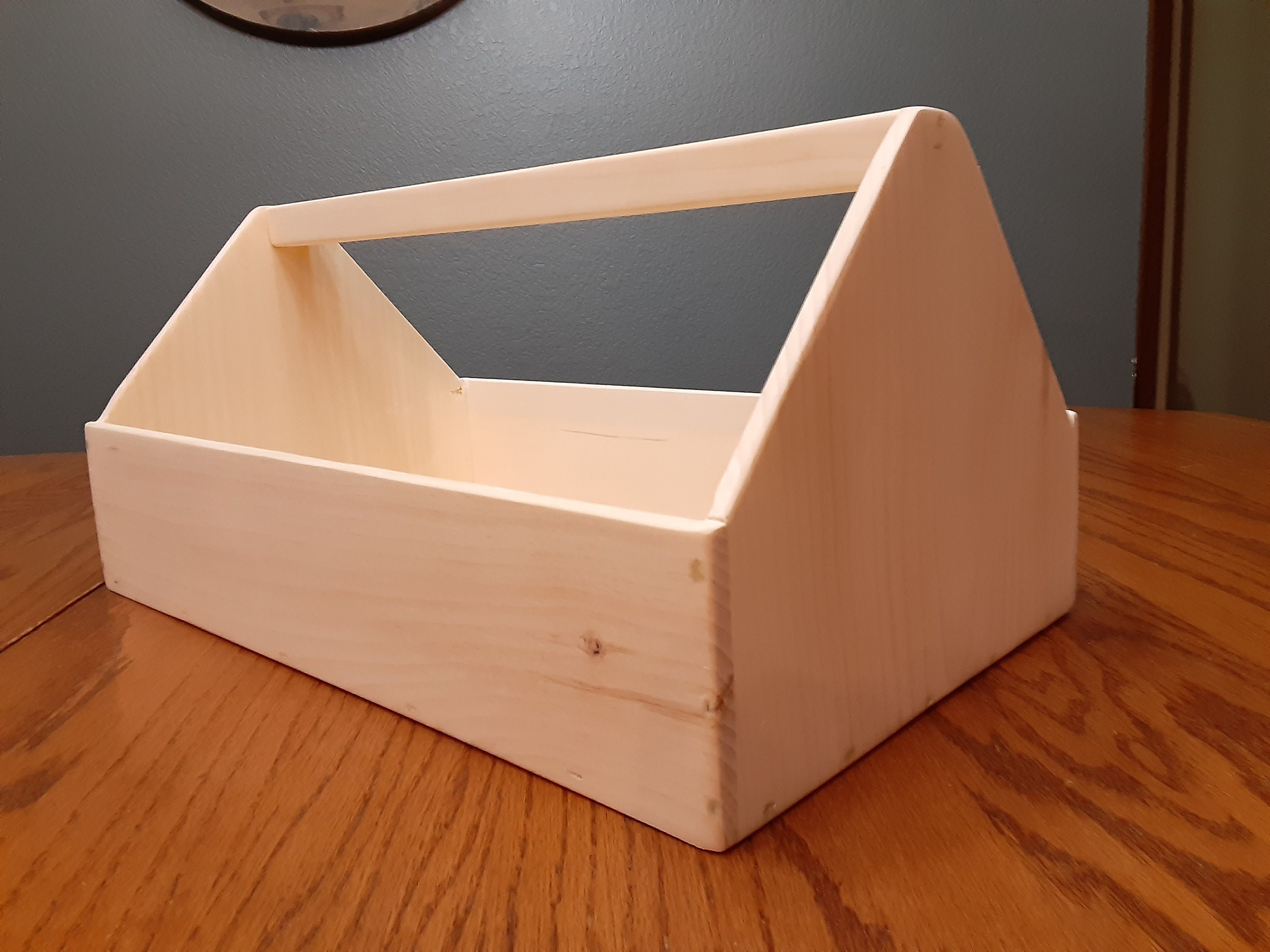 Wooden Tool Box from side by side in the shop