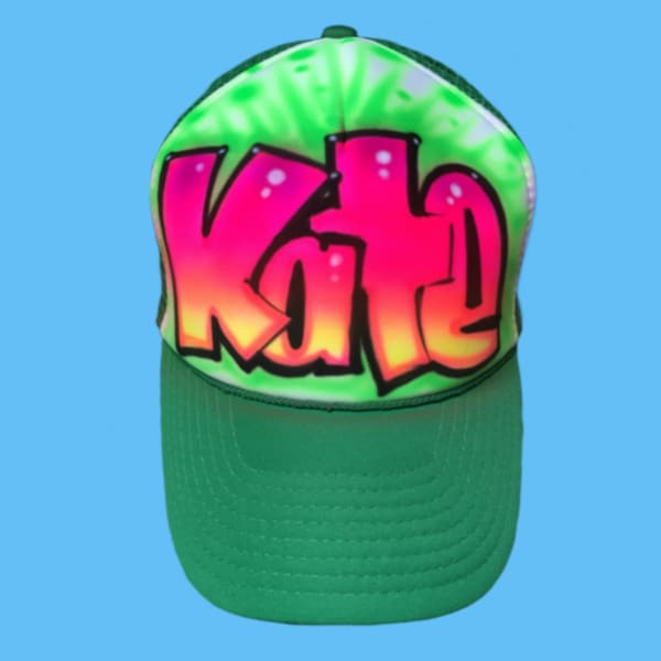 Airbrush Trucker Hat Etsy