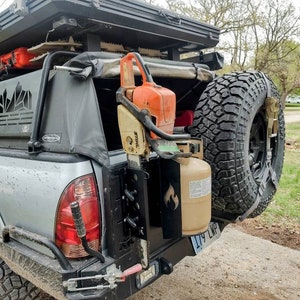 Overlanding - Camping Chainsaw Mount - Holder, Locking Saw Mount, Polaris, SXS, Jeep, Toyota, Universal mount up to 20&quot; bar, Made in USA