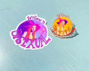 Willow is Bisexual Sticker and Pin -- Buffy the Vampire Slayer