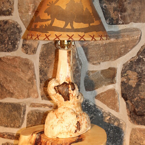 Custom made Knotty Pine Wood Lamp Sold Without Shade