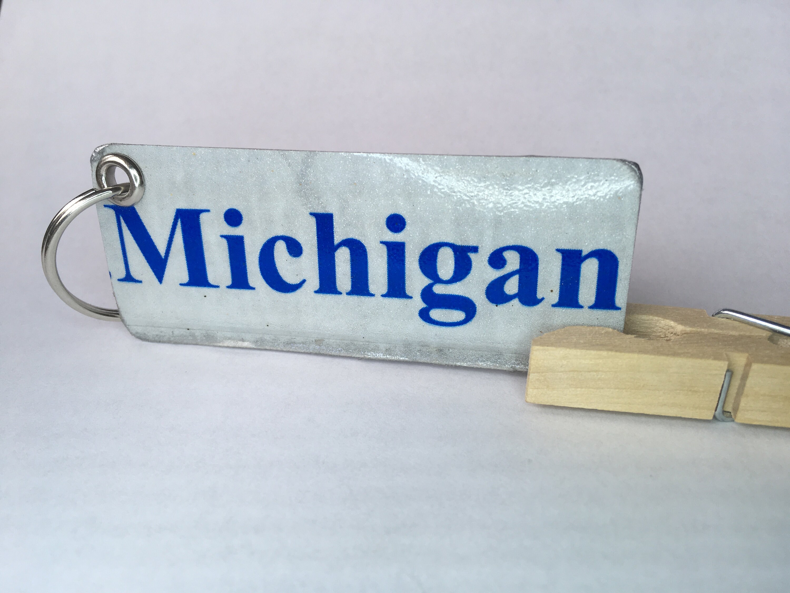 Michigan Keychain License Plate Keychain Cute Keychain Etsy